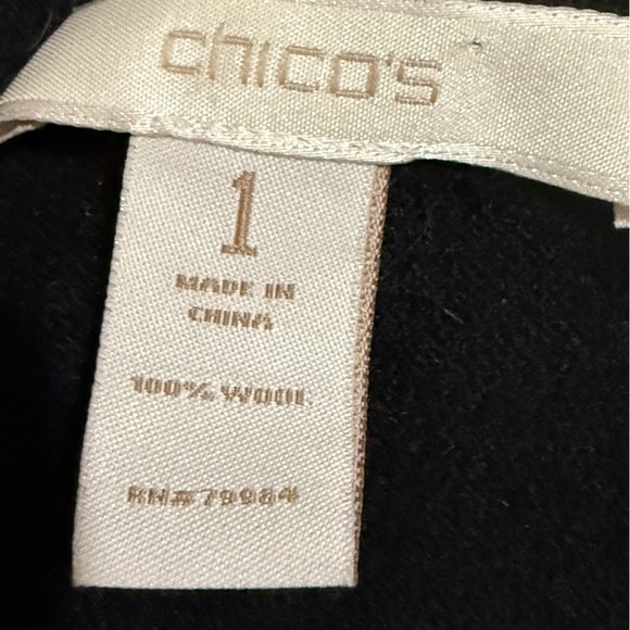 Chico’s reversible cobalt blue/black jacket, 100% wool. Sz 1. Preowned. - Picture 9 of 9